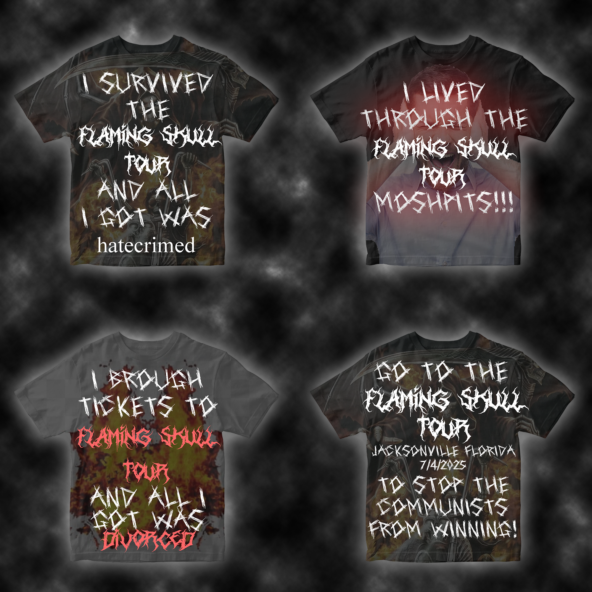 Flaming Skull Tshirts